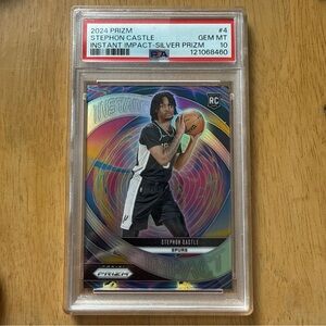 Stephon Castle PSA 10 #4 2024 Prizm Instant Impact Silver Prizm Card